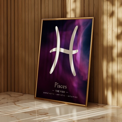 Pisces in Curvy Print - Custom Zodiac Sign Poster 11