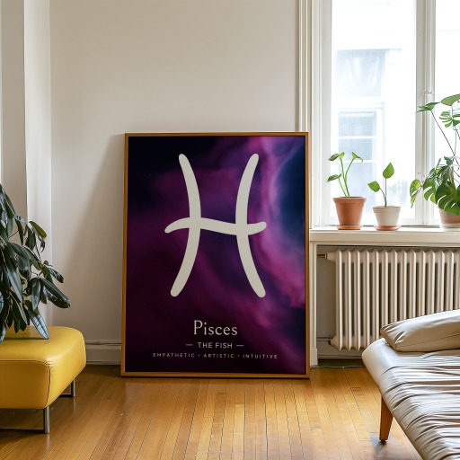 Pisces in Curvy Print - Custom Zodiac Sign Poster 9