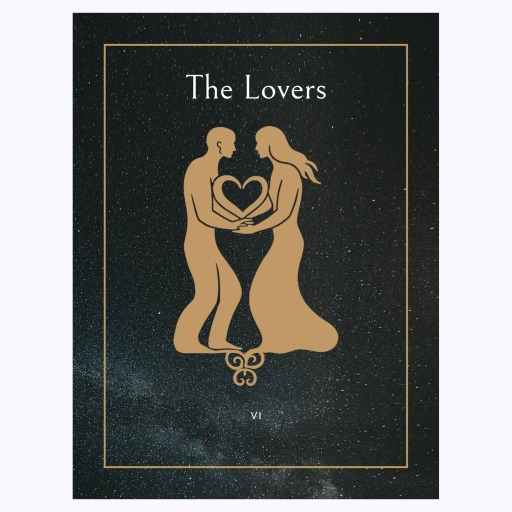 The Lovers in Block Print - Custom Tarot Card Poster 6