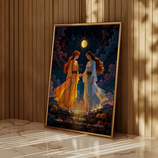 Gemini in Enchanted Surrealism Print - Custom Zodiac Sign Poster 11