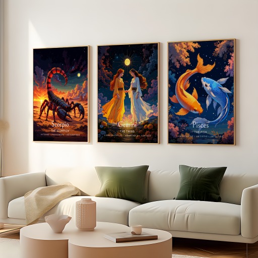 Gemini in Enchanted Surrealism Print - Custom Zodiac Sign Poster 8