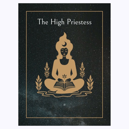 The High Priestess in Block Print - Custom Tarot Card Poster 6