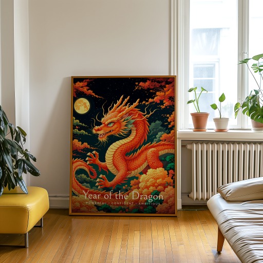 Dragon in Enchanted Surrealism Print - Custom Chinese Zodiac Poster 9