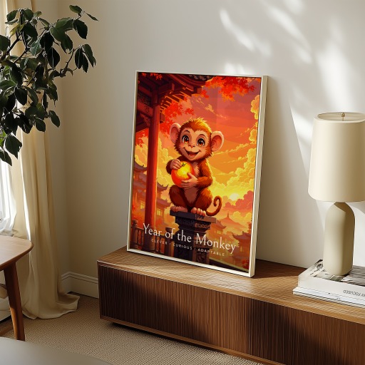 Monkey in Enchanted Surrealism Print - Custom Chinese Zodiac Poster 11