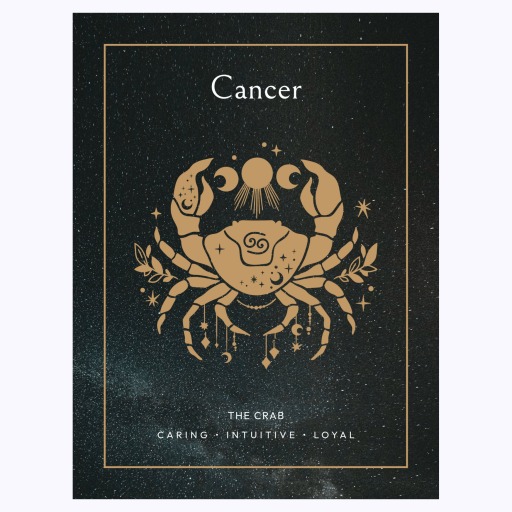 Cancer in Block Print - Custom Zodiac Sign Poster 6