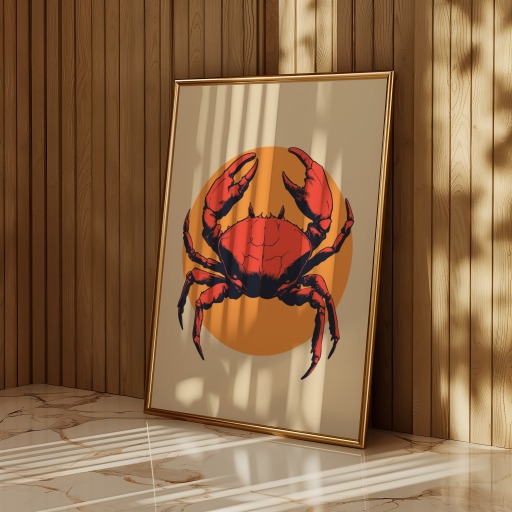 Cancer in Vibrant Grunge Print - Custom Zodiac Sign Poster 11