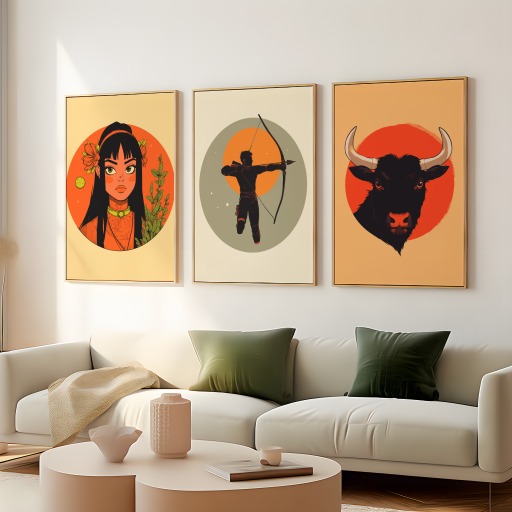 Sagittarius in Vibrant Grunge Print - Custom Zodiac Sign Poster 7