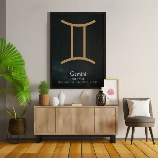 Gemini in Simple Sharp Print - Custom Zodiac Sign Poster 10