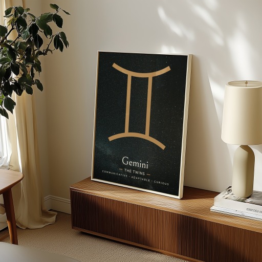 Gemini in Simple Sharp Print - Custom Zodiac Sign Poster 11
