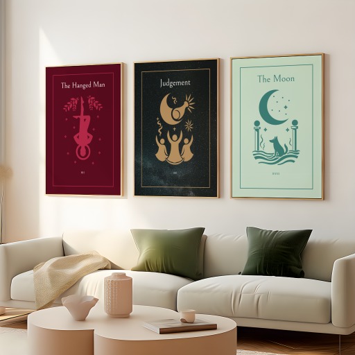 Judgement in Block Print - Custom Tarot Card Poster 8