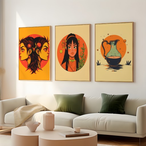 Virgo in Vibrant Grunge Print - Custom Zodiac Sign Poster 8