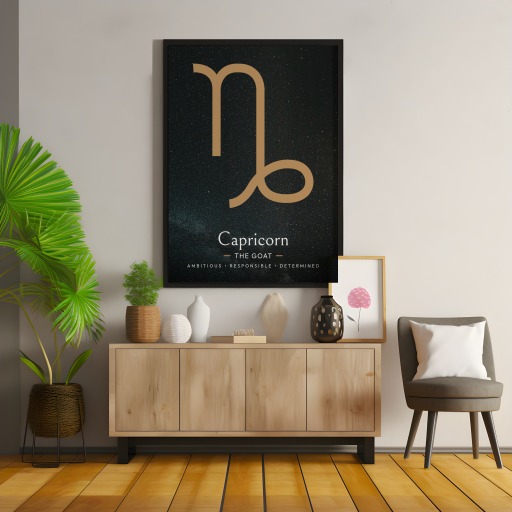 Capricorn in Simple Sharp Print - Custom Zodiac Sign Poster 10