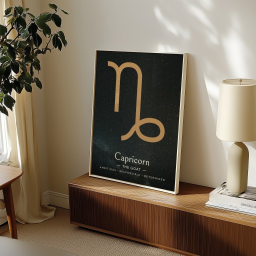 Capricorn in Simple Sharp Print - Custom Zodiac Sign Poster 11