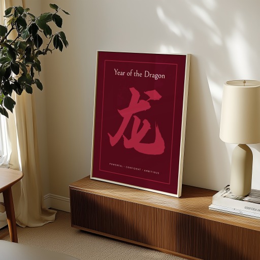 Dragon in Curvy Print - Custom Chinese Zodiac Poster 11
