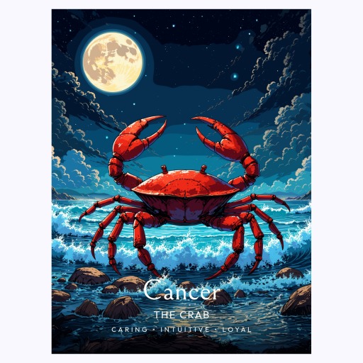 Cancer in Enchanted Surrealism Print - Custom Zodiac Sign Poster 6