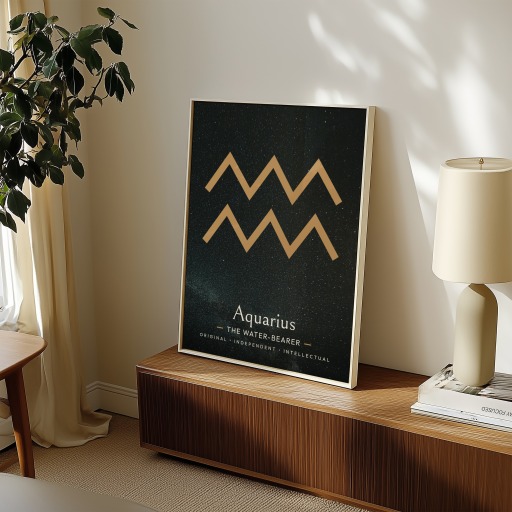 Aquarius in Simple Sharp Print - Custom Zodiac Sign Poster 11