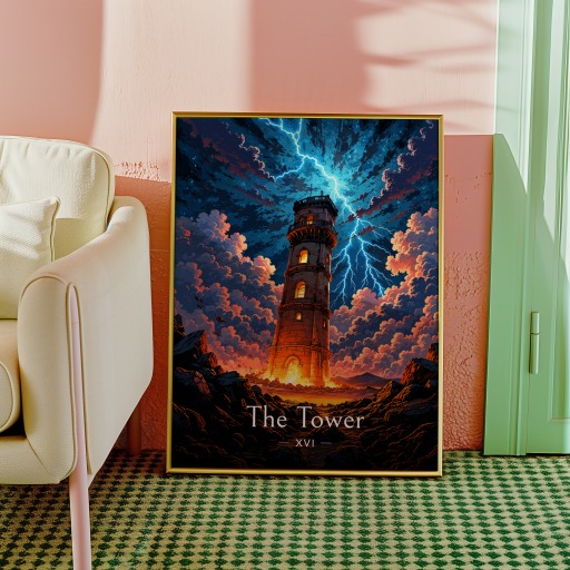 The Tower in Enchanted Surrealism Print - Custom Tarot Card Poster 10