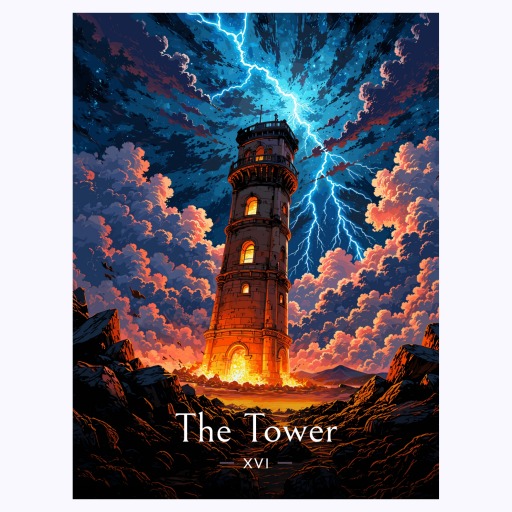 The Tower in Enchanted Surrealism Print - Custom Tarot Card Poster 6