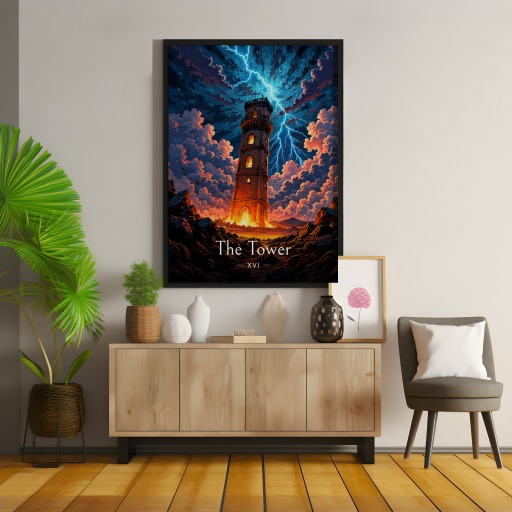 The Tower in Enchanted Surrealism Print - Custom Tarot Card Poster 9