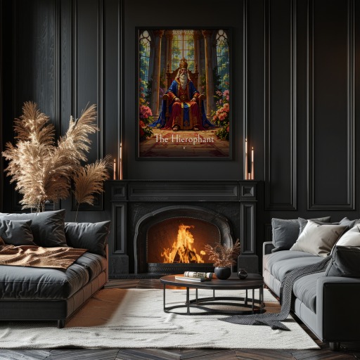 The Hierophant in Enchanted Surrealism Print - Custom Tarot Card Poster 11