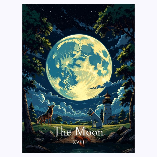 The Moon in Enchanted Surrealism Print - Custom Tarot Card Poster 6