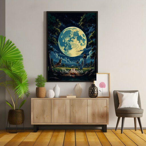 The Moon in Enchanted Surrealism Print - Custom Tarot Card Poster 9