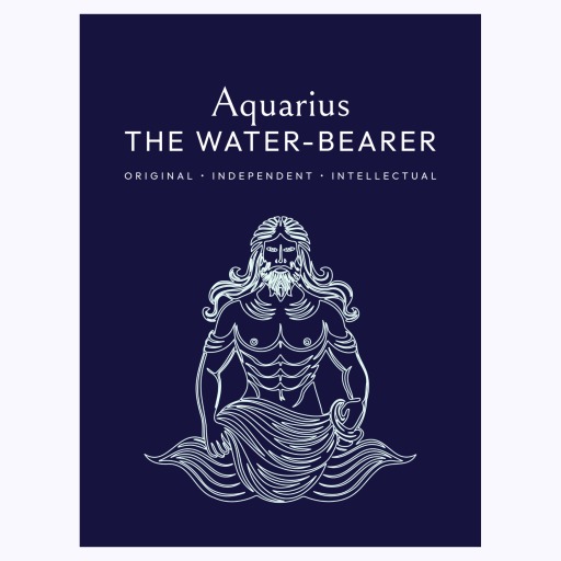 Aquarius in Fine Line Print - Custom Zodiac Sign Poster 6