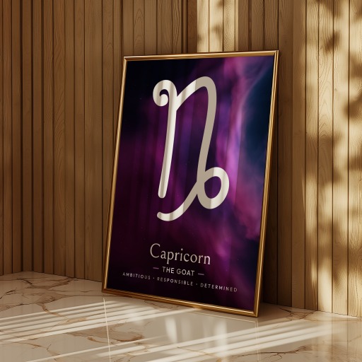 Capricorn in Curvy Print - Custom Zodiac Sign Poster 11