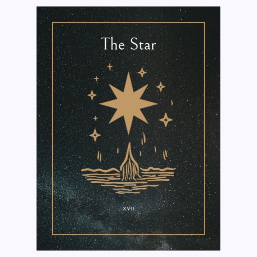 The Star in Block Print - Custom Tarot Card Poster 6