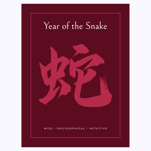 Snake in Curvy Print - Custom Chinese Zodiac Poster 6