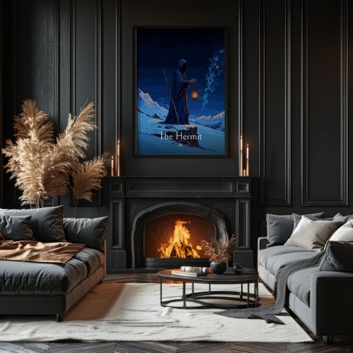 The Hermit in Enchanted Surrealism Print - Custom Tarot Card Poster 11