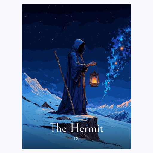The Hermit in Enchanted Surrealism Print - Custom Tarot Card Poster 6