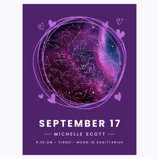 The Day you Were Born Poster - Nebula - Celestial Map 6