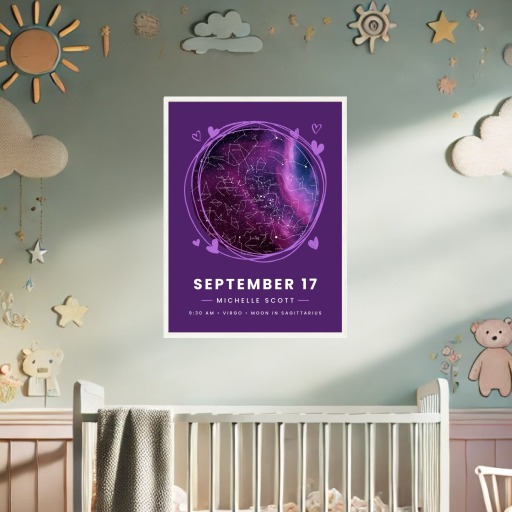 The Day you Were Born Poster - Nebula - Celestial Map 9