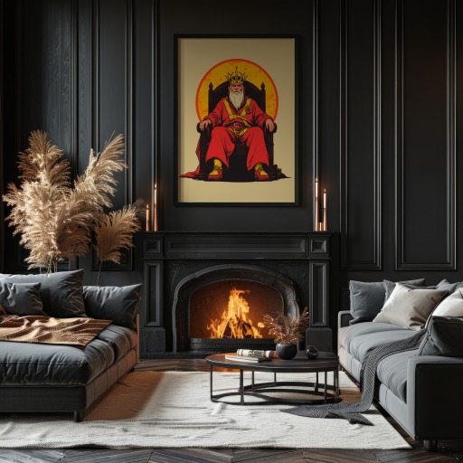 The Emperor in Vibrant Grunge Print - Custom Tarot Card Poster 11