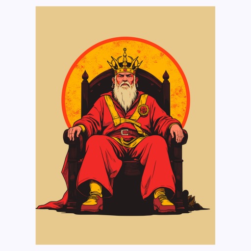 The Emperor in Vibrant Grunge Print - Custom Tarot Card Poster 6