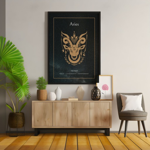 Aries in Block Print - Custom Zodiac Sign Poster 10