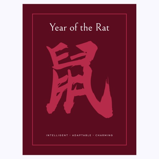 Rat in Curvy Print - Custom Chinese Zodiac Poster 6