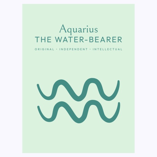 Aquarius in Wavy Paintbrush Print - Custom Zodiac Sign Poster 6