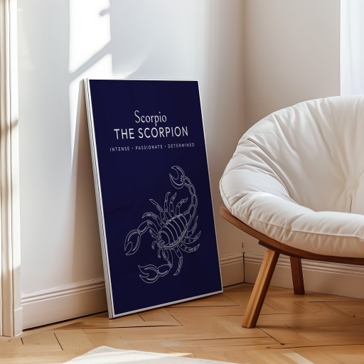 Scorpio in Fine Line Print - Custom Zodiac Sign Poster 10
