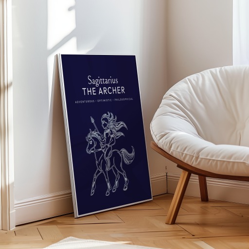 Sagittarius in Fine Line Print - Custom Zodiac Sign Poster 10