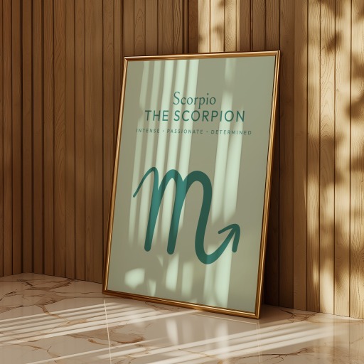 Scorpio in Wavy Paintbrush Print - Custom Zodiac Sign Poster 11