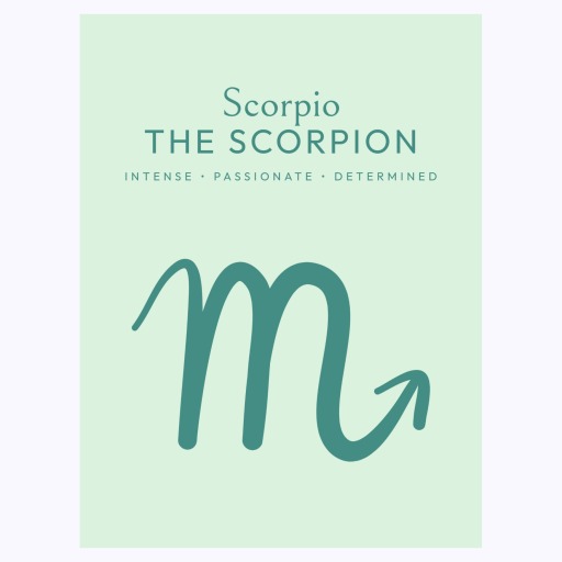 Scorpio in Wavy Paintbrush Print - Custom Zodiac Sign Poster 6