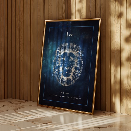 Leo in Embellished Outline Print - Custom Zodiac Sign Poster 10