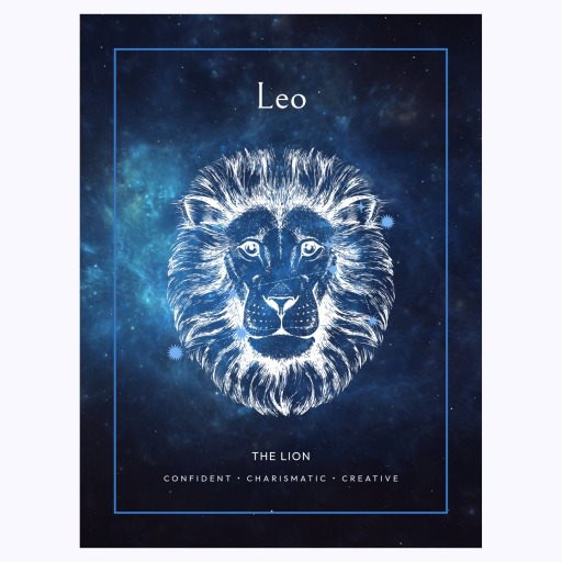 Leo in Embellished Outline Print - Custom Zodiac Sign Poster 6