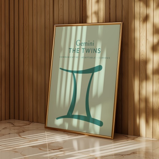 Gemini in Wavy Paintbrush Print - Custom Zodiac Sign Poster 11