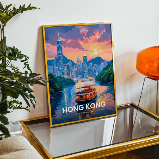 Hong Kong Travel Print - Vintage Travel Art Poster 9