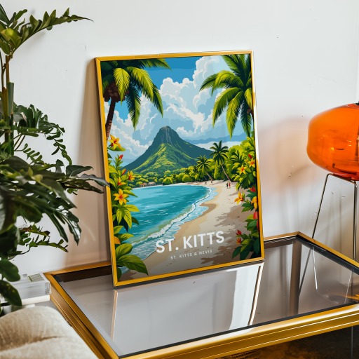 St. Kitts Travel Print - Vintage Travel Art Poster 9
