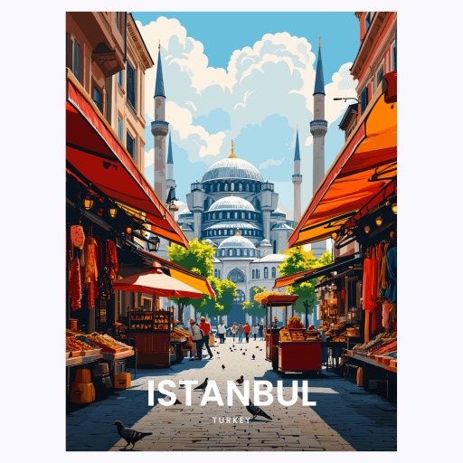 Istanbul Travel Print - Vintage Travel Art Poster 6
