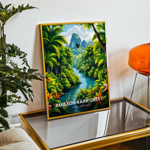 Amazon Rainforest Travel Print - Vintage Travel Art Poster 9